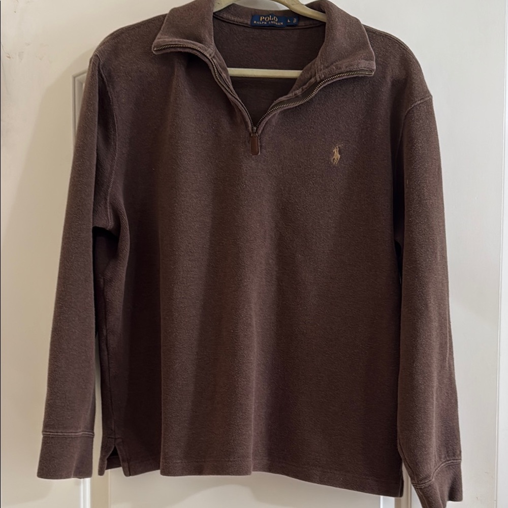Polo Ralph Lauren estate zip brown pull over